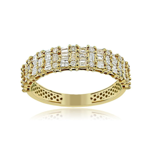 14K 0.69CT Yellow Gold Diamond Baguette Band