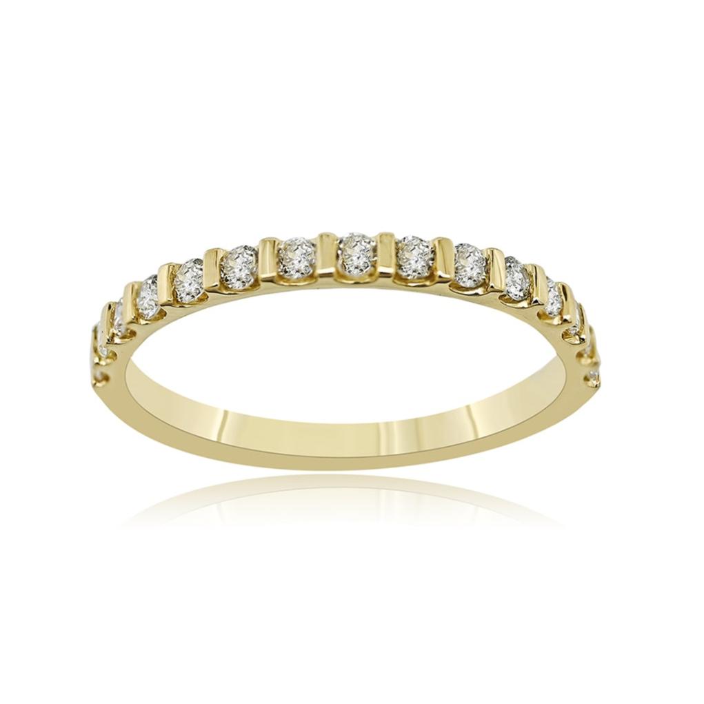 14K 0.37CT 2MM Gold Diamond Band