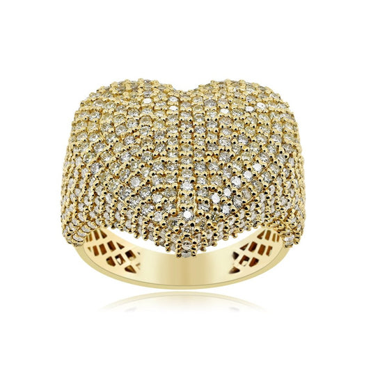 14K 2.85CT Yellow Gold Diamond Heart Ring