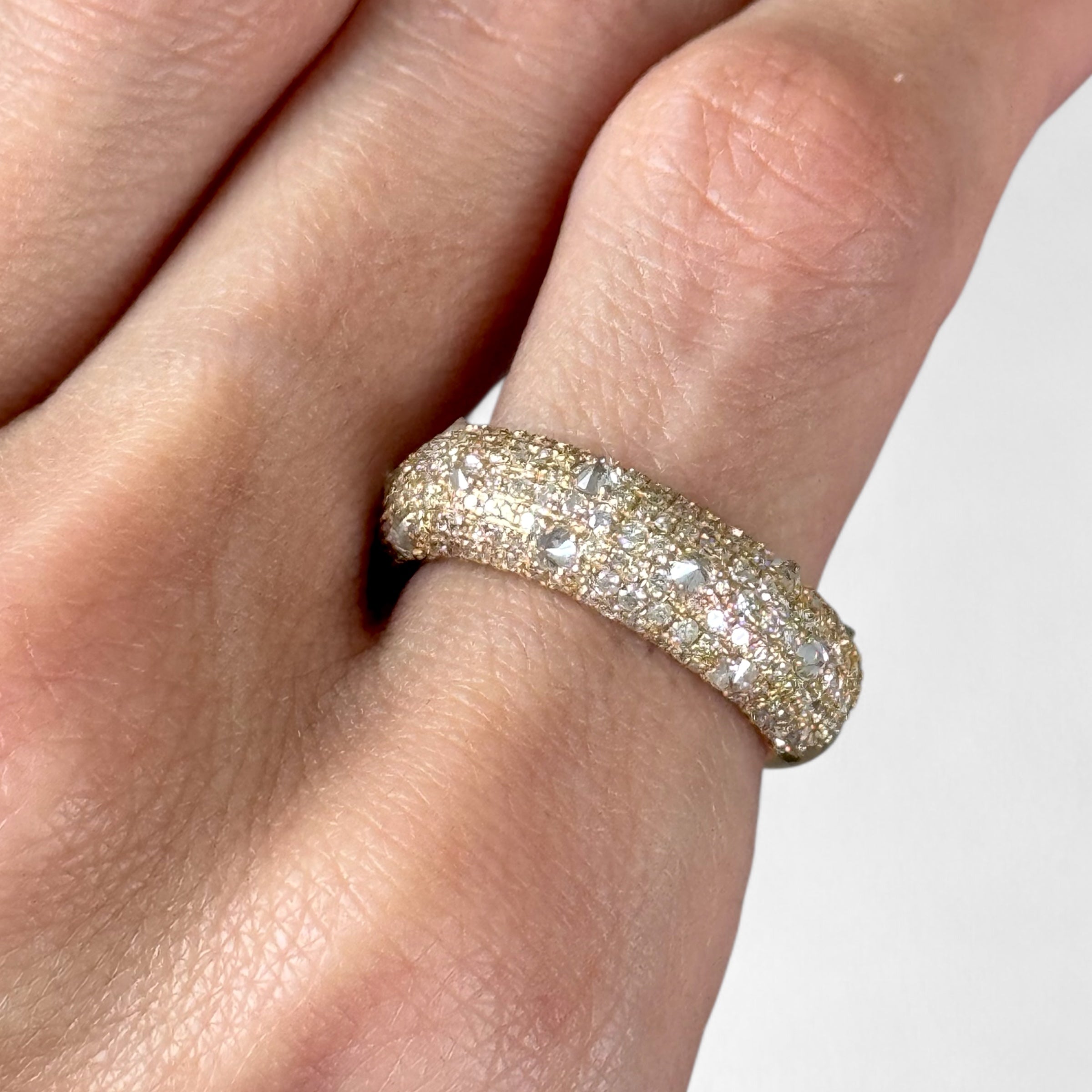 1.43CT 7MM Yellow Gold Inverted Diamonds Ring – SuzyDiamondsLA