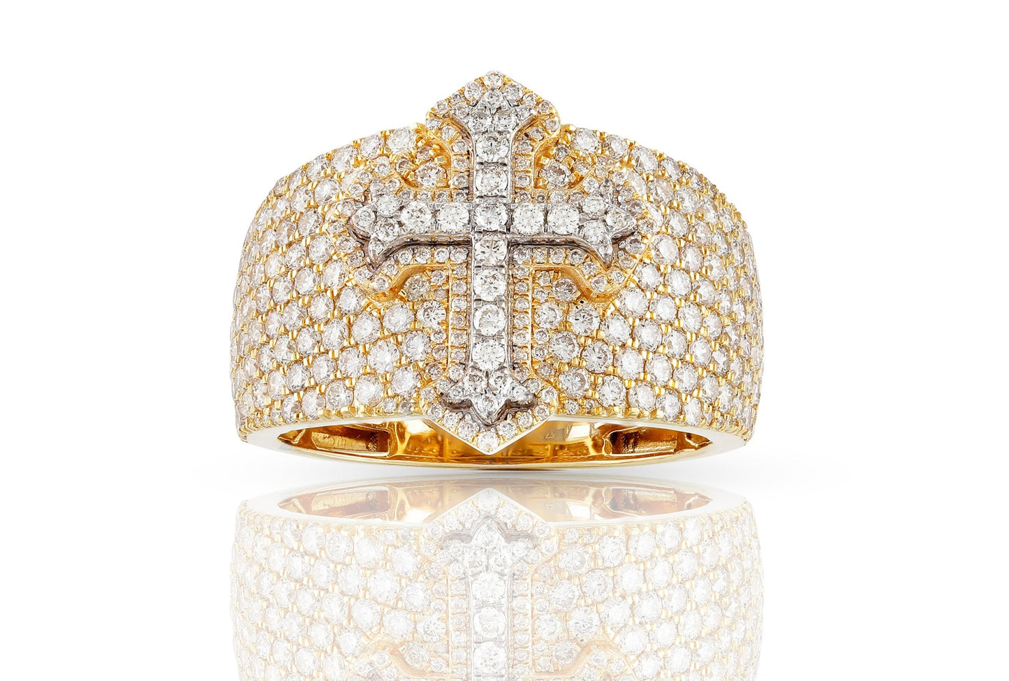 10K 2.73CT Diamond Two-Tone Cross Ring