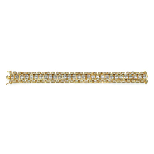 10K 15MM 6.99CT Two-Tone Baguette Diamond Rolex Bracelet