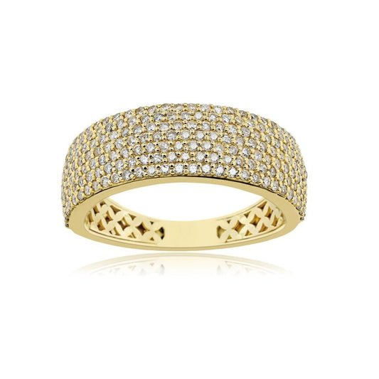 10K 1.32CT 8MM Diamond Yellow Gold Band