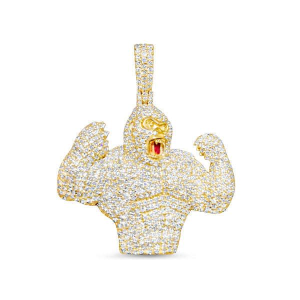 10K Gold Diamond Gorilla Pendant