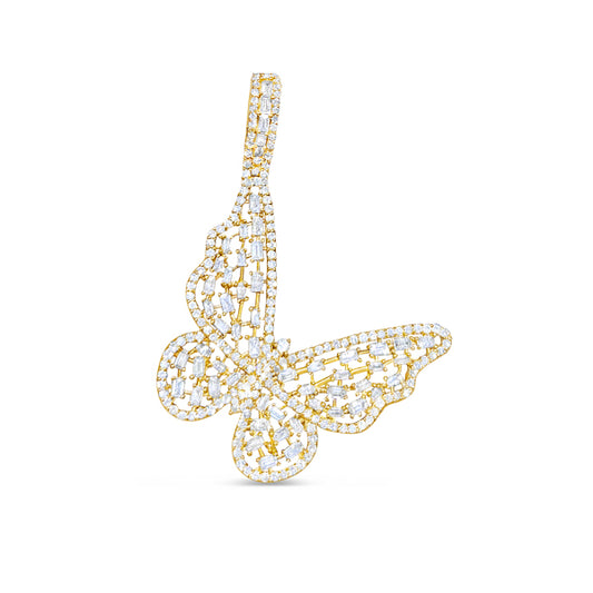 Diamond Baguette Butterfly Pendant