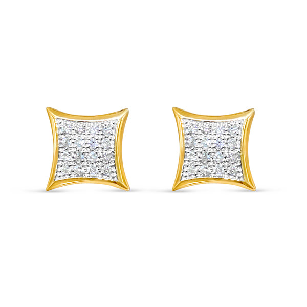 0.50CT Gold Diamond Square Earrings
