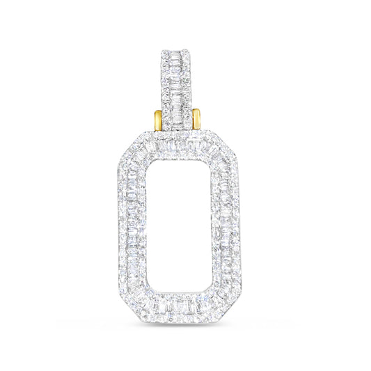 10k Yellow Gold Diamond Baguette Initial O Pendant