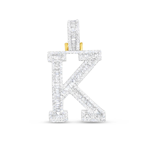 10k Gold Diamond K Pendant