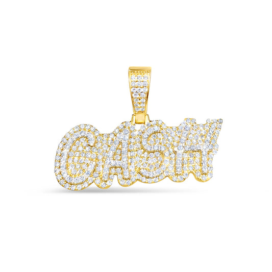 10K Two-Tone Gold Diamond CASH Pendant