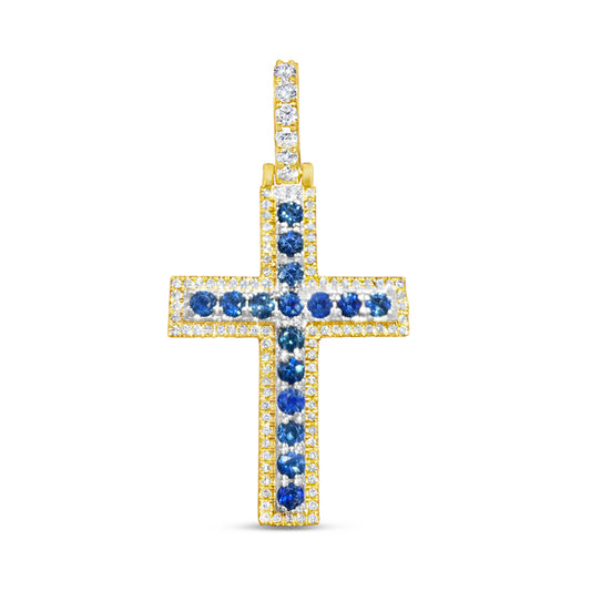 10K Gold Diamond Cross Pendant