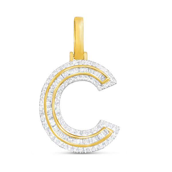Diamond Baguette Initial C Pendant