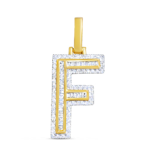 Yellow Gold Diamond F Pendant