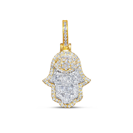 Mens Diamond Hamsa Pendant