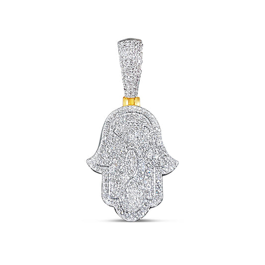 Mens Diamond Hamsa Pendant