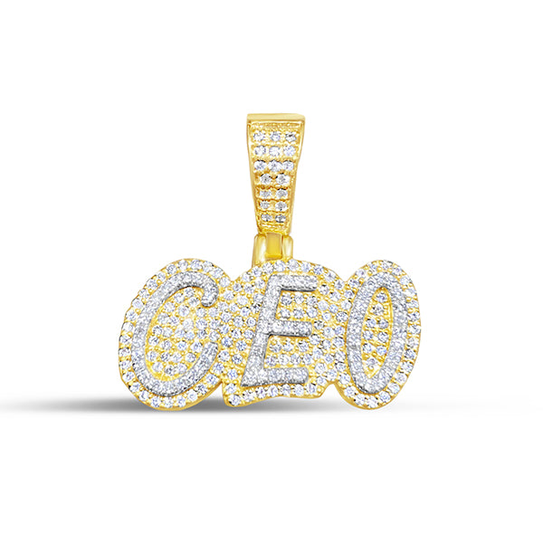 0.64CT 1" Diamond CEO Gold Pendant