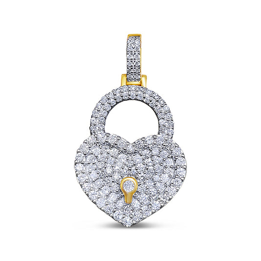 1.43CT Diamond Heart Lock Pendant