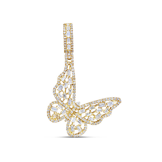 0.89CT Baguette Diamond Butterfly Pendant