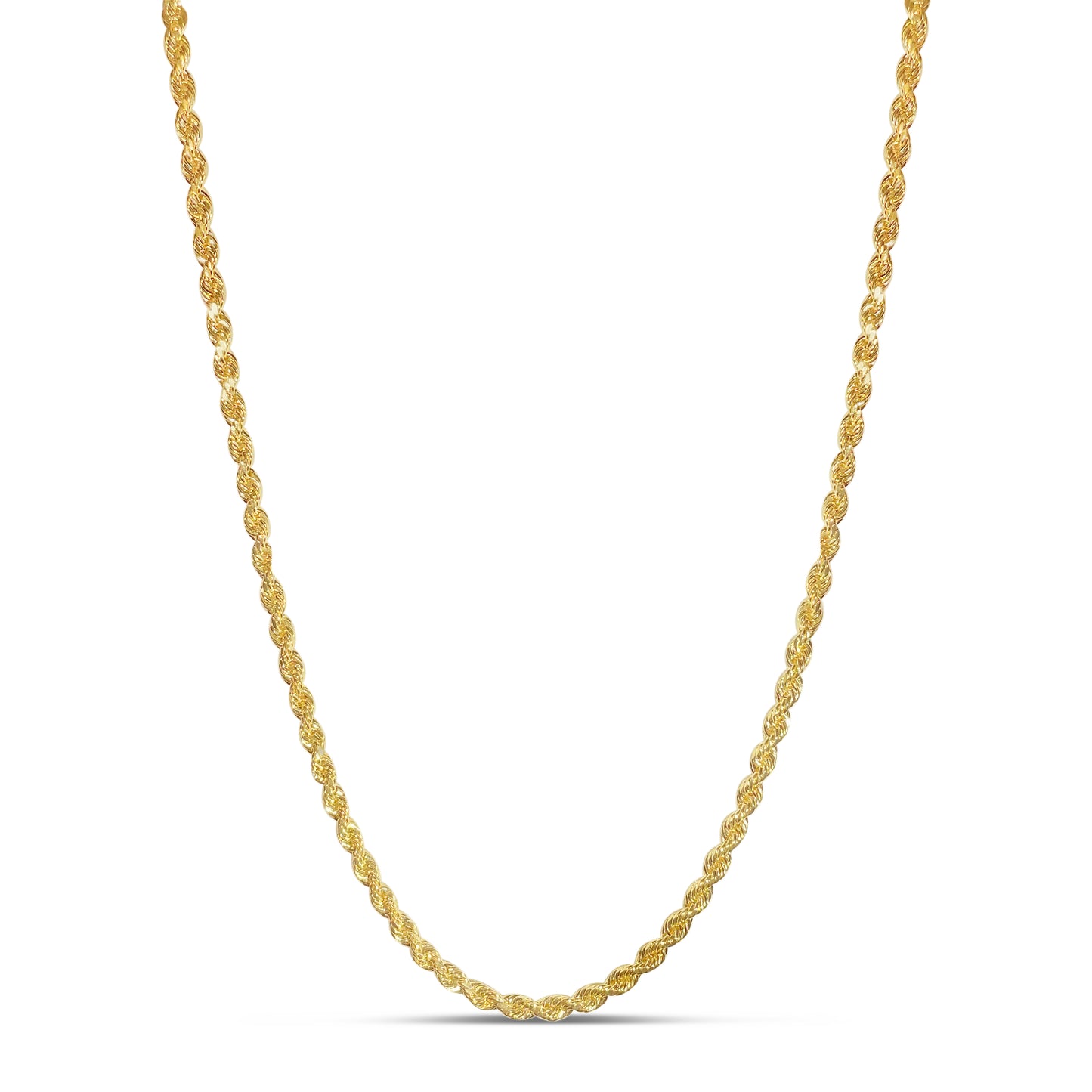 10K 4MM Gold Diamond Cut Rope Chain