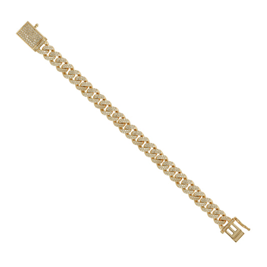 10K 9MM 11.71CT 22" Diamond Yellow Gold Cuban Link Chain