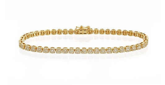 10K 2.28CT 4MM Yellow Gold Diamond Bracelet