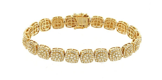 10K 9.19CT 10MM Yellow Gold Diamond Bracelet