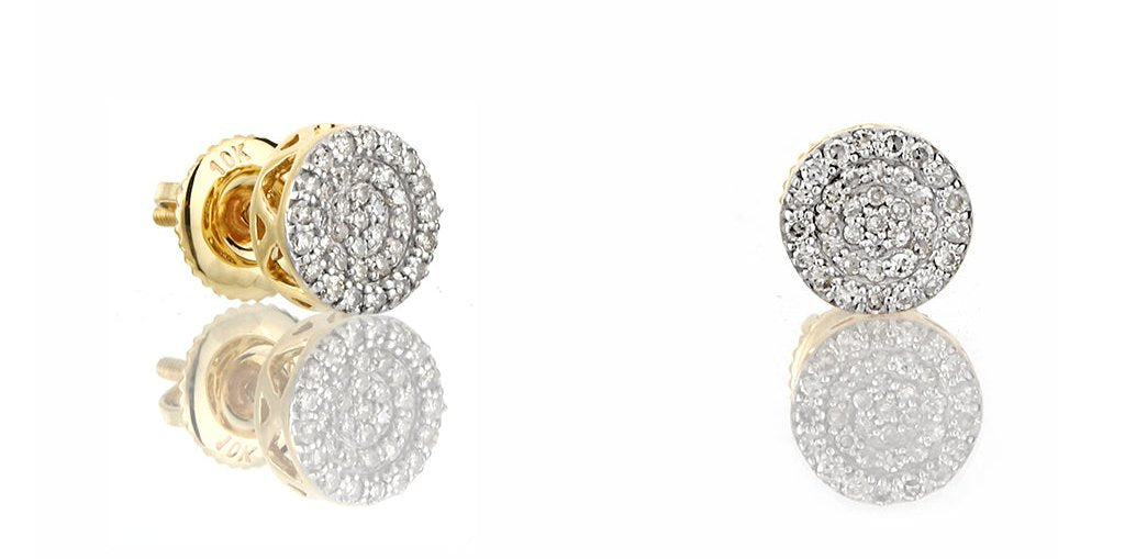 10K .21CT 7MM Round Diamond Screw-Back Earrings