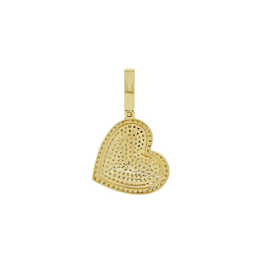 14K 0.91CT Yellow Gold Tilted Diamond Heart Pendant