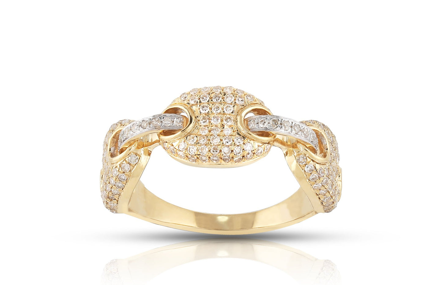 10K .61CT Diamond Two-Tone Diamond Gucci Link Ring