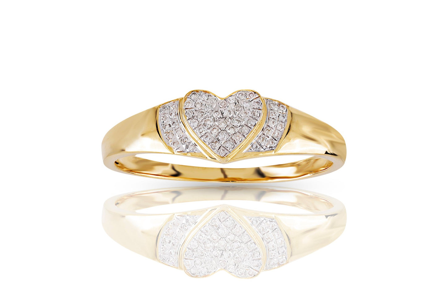 10K .08CT Two-Tone Diamond Heart Ring