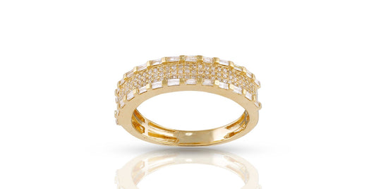 10K .59CT Yellow Gold Diamond Baguette Ring