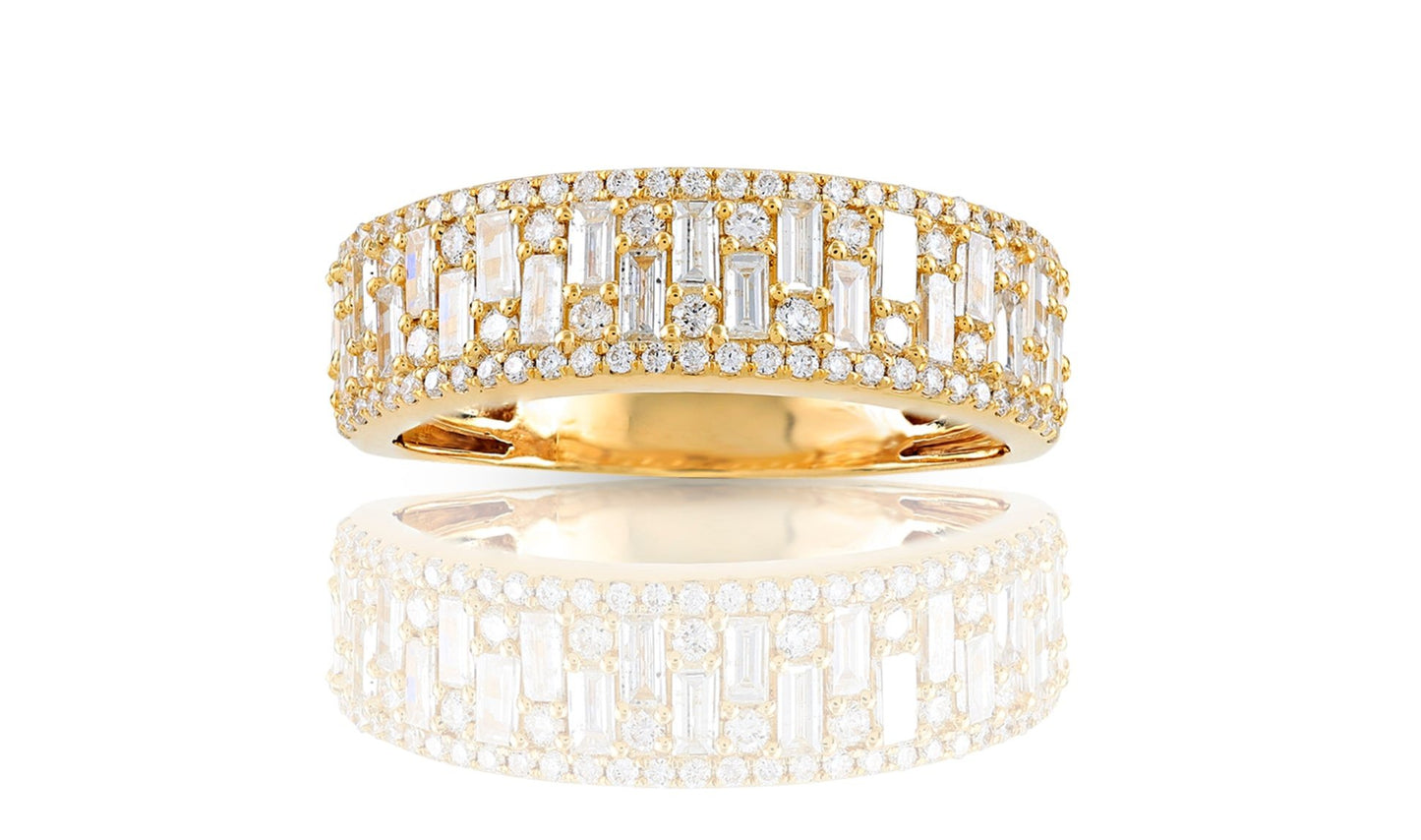 14K 1.52CT Baguette Diamond Gold Ring