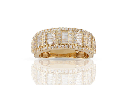 10K 1.62CT Yellow Gold Diamond Baguette Ring