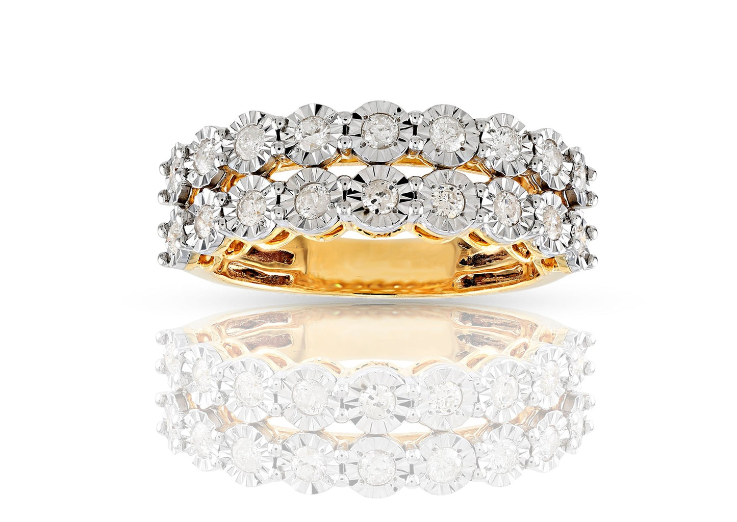 10K .65CT Double Row Diamond Ring