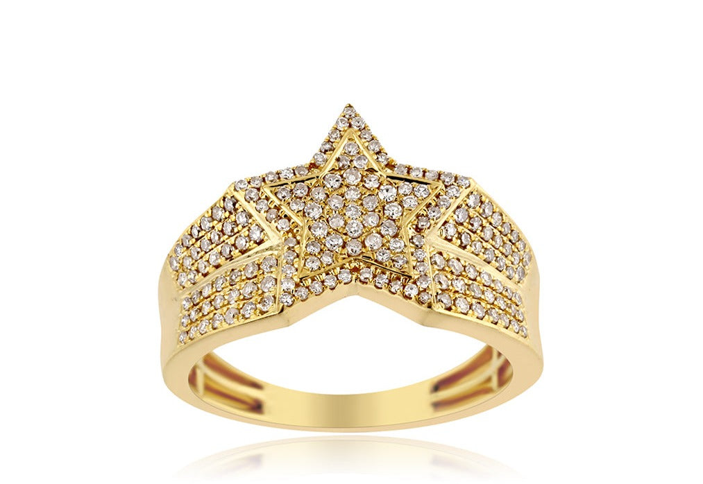 10K .48CT Yellow Gold Diamond Star Ring