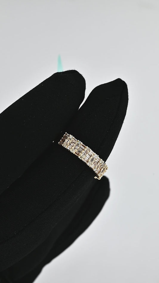 14K 0.69CT Yellow Gold Diamond Baguette Band