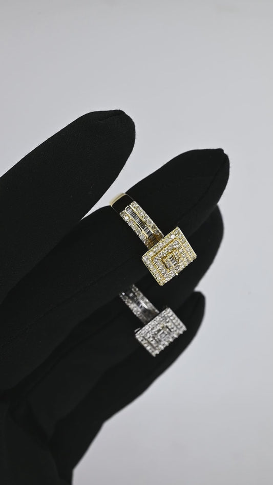 10K 1.21CT Diamond Square Baguette Ring